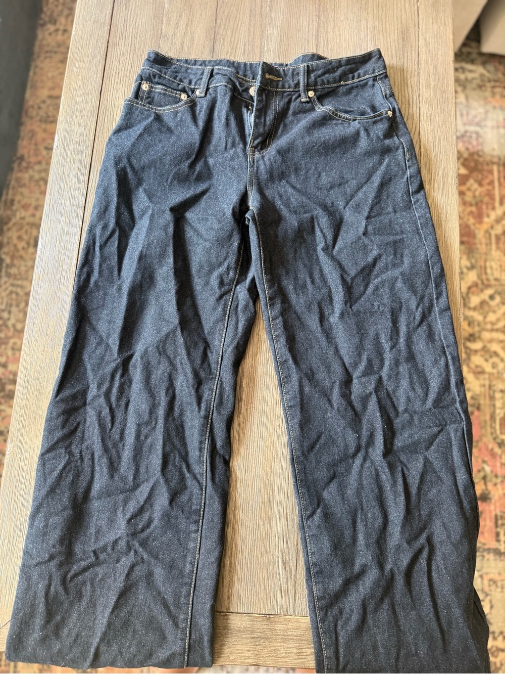 Edikted Wide Leg Dark Indigo Jeans